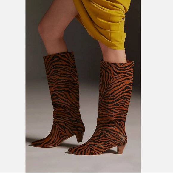 New Anthropologie X Silent D Kitten-Heel Slouch Boots Size 7 MSRP: $270 - Picture 3 of 4